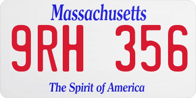 MA license plate 9RH356