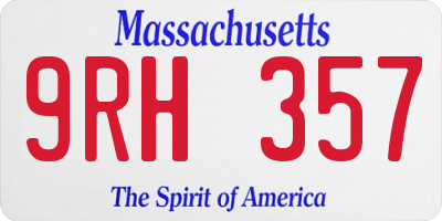 MA license plate 9RH357