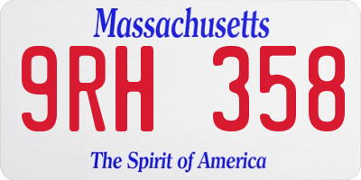 MA license plate 9RH358
