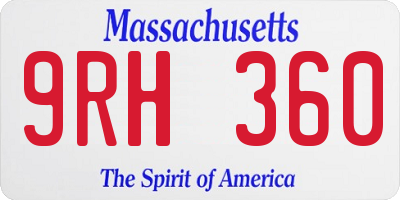 MA license plate 9RH360