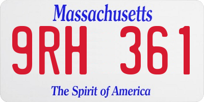 MA license plate 9RH361