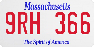 MA license plate 9RH366