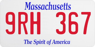 MA license plate 9RH367