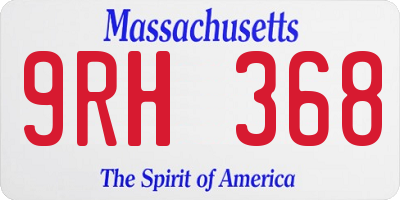 MA license plate 9RH368