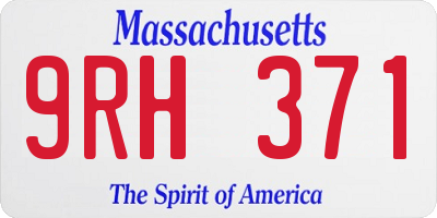 MA license plate 9RH371