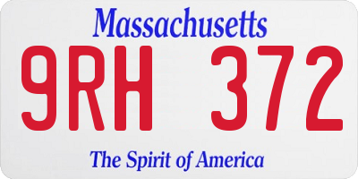 MA license plate 9RH372