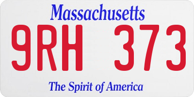 MA license plate 9RH373