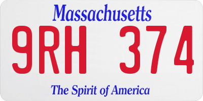 MA license plate 9RH374