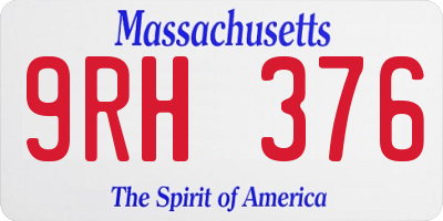 MA license plate 9RH376