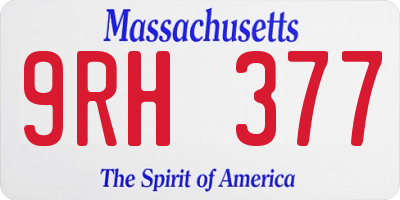 MA license plate 9RH377