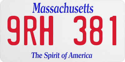 MA license plate 9RH381