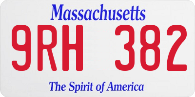 MA license plate 9RH382