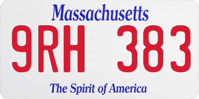MA license plate 9RH383