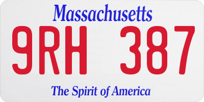 MA license plate 9RH387