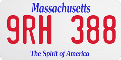 MA license plate 9RH388