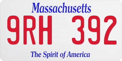 MA license plate 9RH392
