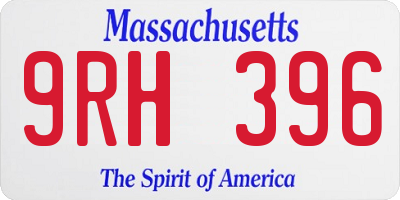 MA license plate 9RH396