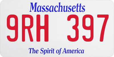 MA license plate 9RH397