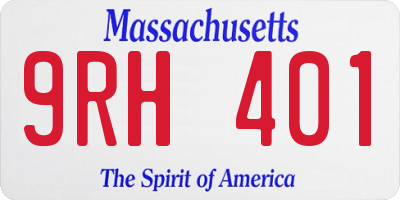 MA license plate 9RH401