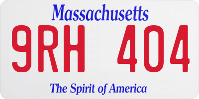MA license plate 9RH404