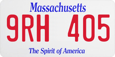 MA license plate 9RH405
