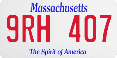 MA license plate 9RH407