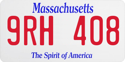 MA license plate 9RH408