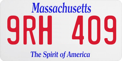 MA license plate 9RH409
