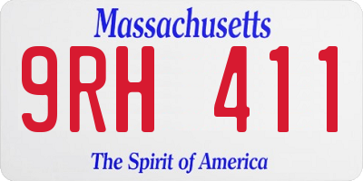 MA license plate 9RH411