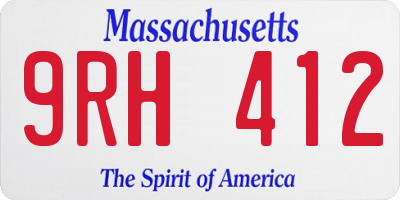 MA license plate 9RH412
