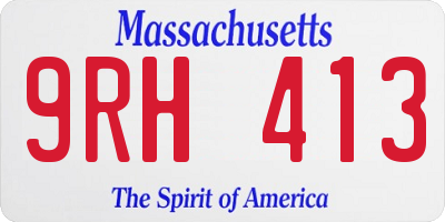 MA license plate 9RH413