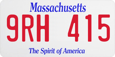 MA license plate 9RH415