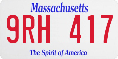 MA license plate 9RH417