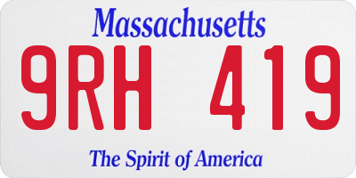 MA license plate 9RH419