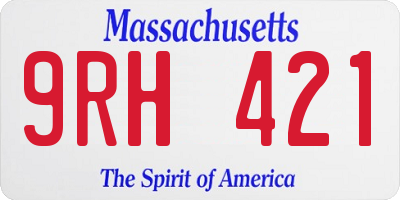 MA license plate 9RH421