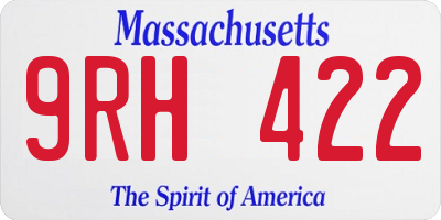 MA license plate 9RH422