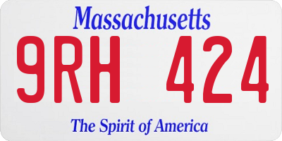 MA license plate 9RH424
