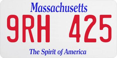MA license plate 9RH425