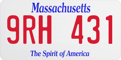 MA license plate 9RH431