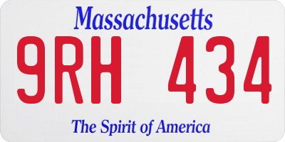 MA license plate 9RH434
