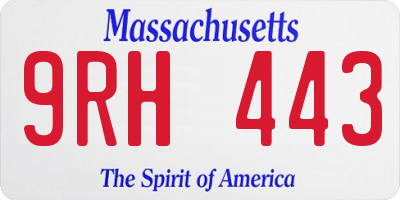 MA license plate 9RH443