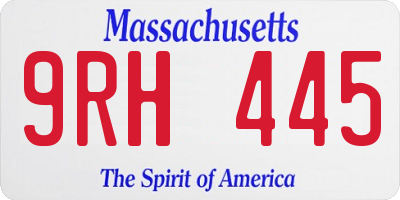 MA license plate 9RH445