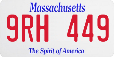 MA license plate 9RH449