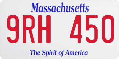 MA license plate 9RH450