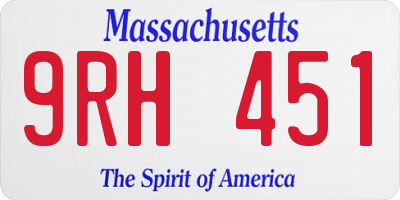 MA license plate 9RH451
