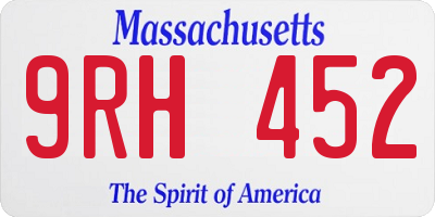 MA license plate 9RH452
