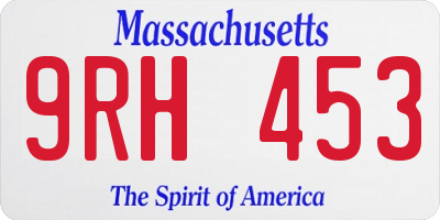 MA license plate 9RH453
