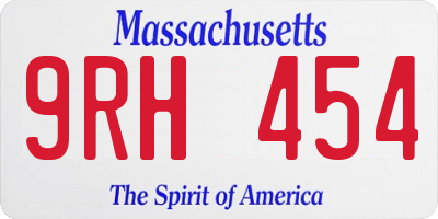 MA license plate 9RH454