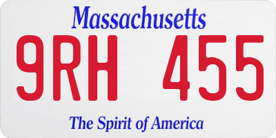 MA license plate 9RH455