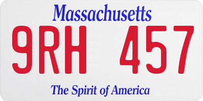 MA license plate 9RH457